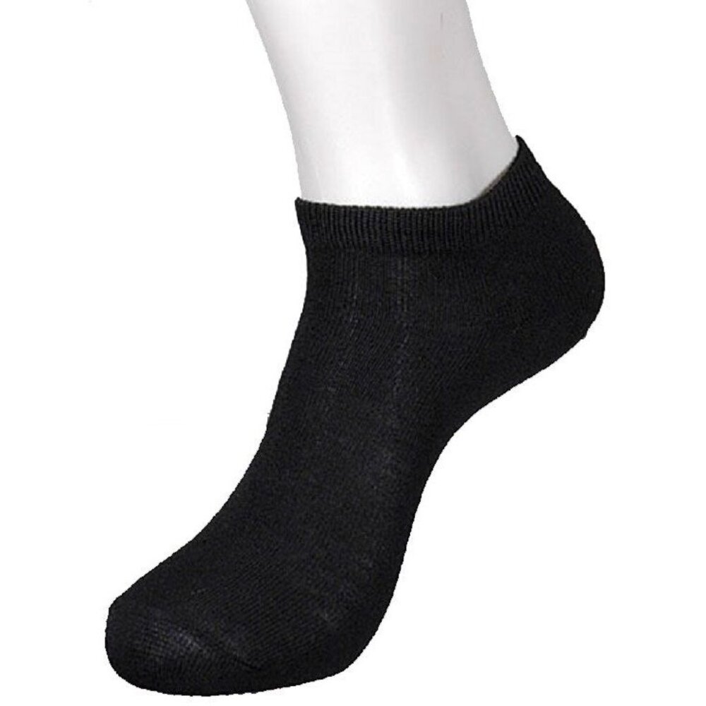 3-Pair Black Low Cut Socks Mens Size 10-13 Lightweight Polyester Blend